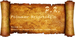 Polnauer Krisztián névjegykártya